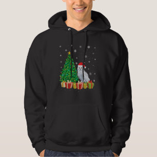 Snowy Owl Xmas Tree Lighting Santa Hat Snowy Owl C Hoodie