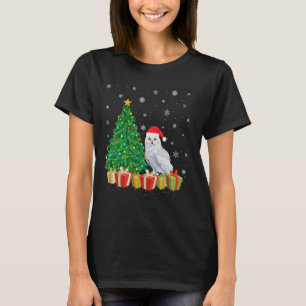Snowy Owl Xmas Tree Lighting Santa Hat Snowy Owl C T-Shirt