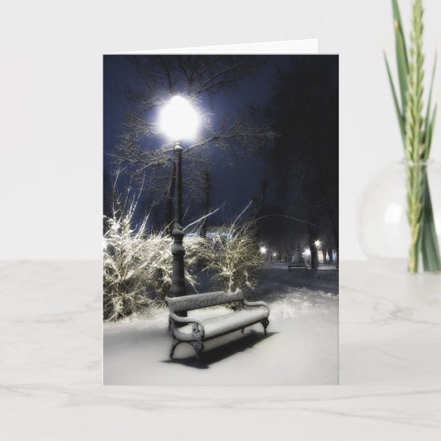 Snowy Park Holiday Card (Front)