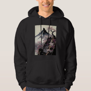 snowy peak mountain Cherry Blossom Awesome Japan Hoodie