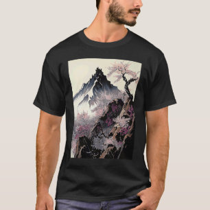 snowy peak mountain Cherry Blossom Awesome Japan T-Shirt