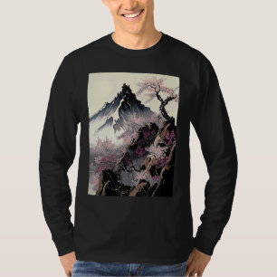 snowy peak mountain Cherry Blossom Awesome Japan T-Shirt