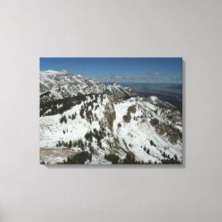 Snowy Peaks of Grand Teton Mountains I Photography Canvas Print