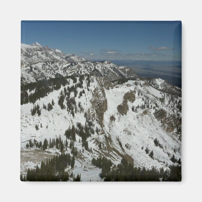 Snowy Peaks of Grand Teton Mountains I Photography Magnet (Front)