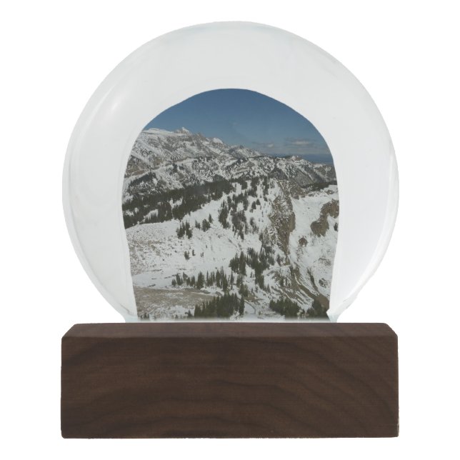 Snowy Peaks of Grand Teton Mountains I Photography Snow Globe (Front)