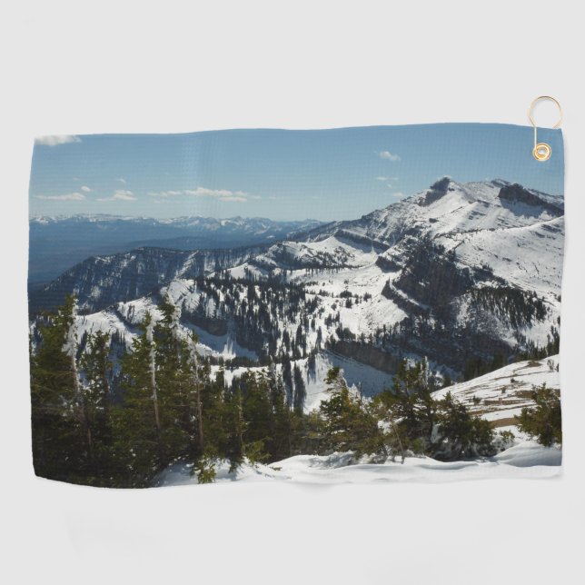 Snowy Peaks of Grand Teton Mountains II Photo Golf Towel (Horizontal)