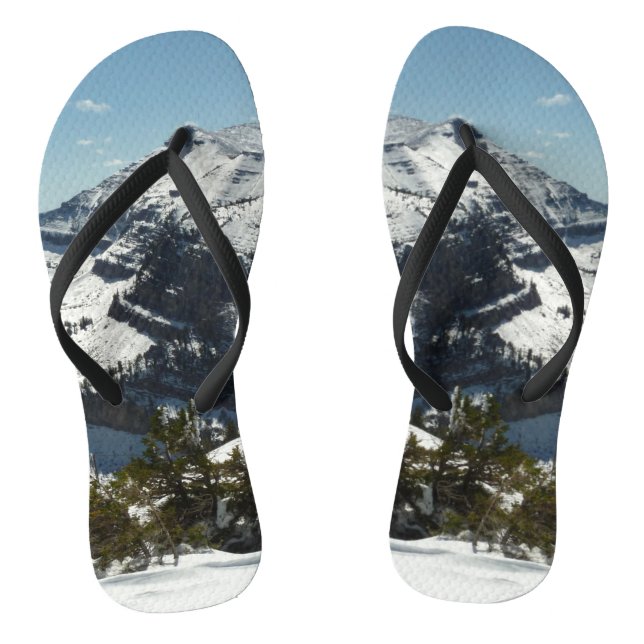 Snowy Peaks of Grand Teton Mountains II Photo Jandals (Footbed)