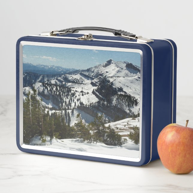 Snowy Peaks of Grand Teton Mountains II Photo Metal Lunch Box (In Situ)