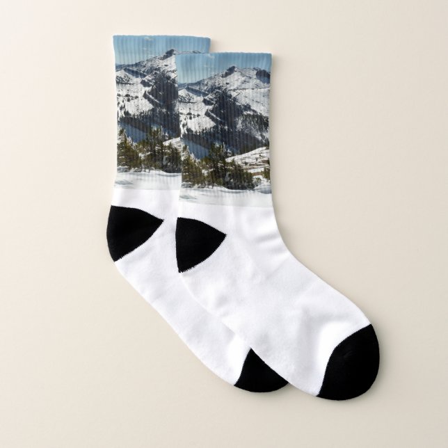 Snowy Peaks of Grand Teton Mountains II Photo Socks (Pair)