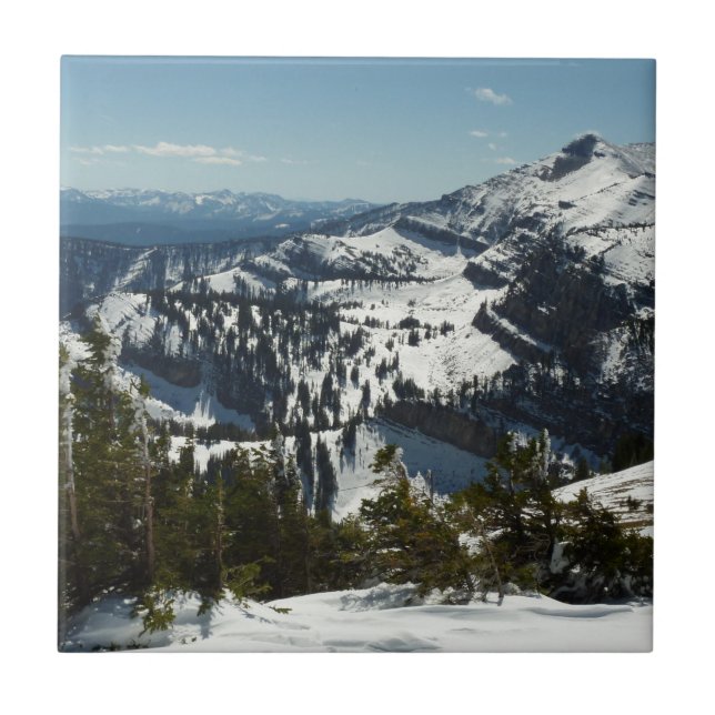 Snowy Peaks of Grand Teton Mountains II Photo Tile (Front)