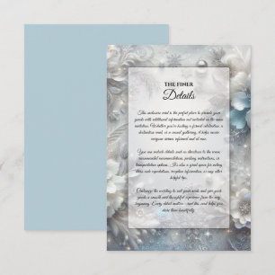 Snowy Petals in Frozen Bloom Wedding Enclosure Card