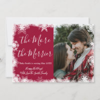 Snowy Photo Christmas Pregnancy Announcement Cards