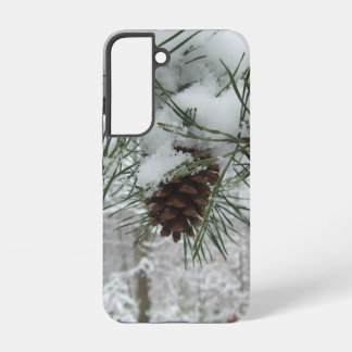 Snowy Pine Branch Winter Nature Photography Samsung Galaxy Case