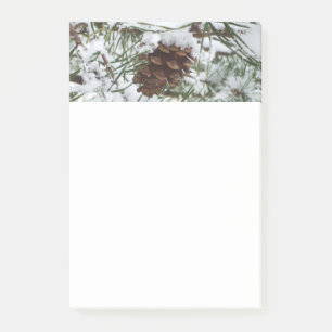 Snowy Pine Cone I Winter Nature Photography Post-it Notes