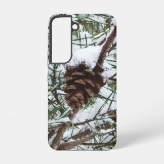 Snowy Pine Cone II Winter Nature Photography Samsung Galaxy Case