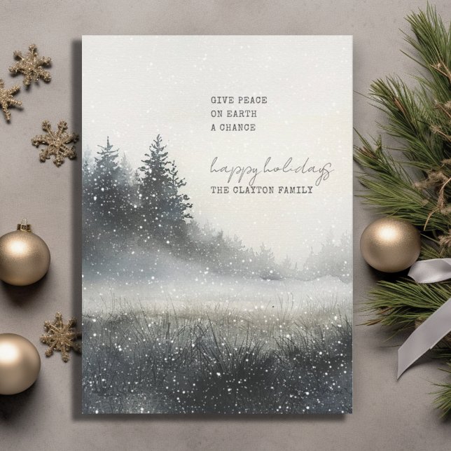 Snowy Pine Forest Christmas Holiday Card (Creator Uploaded)