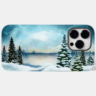 Snowy pine trees near a lake      Case-Mate iPhone 14 pro max case