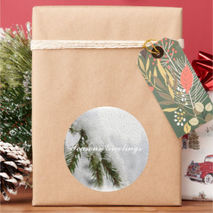 Snowy Pines Classic Round Sticker