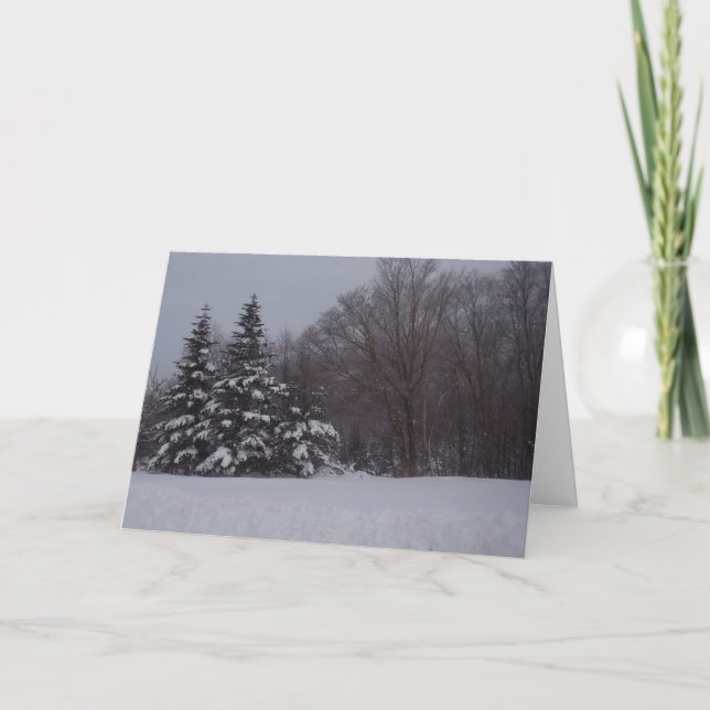 Snowy Pines Holiday Card (Front)