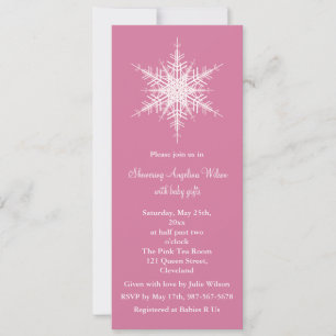 Snowy Pink Baby Shower Invitation