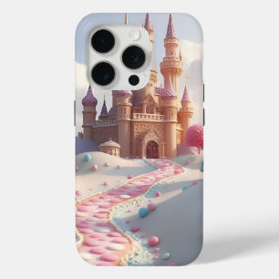 Snowy Pink Candyland Fairy Castle iPhone 15 Pro Case