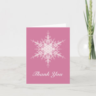 Snowy Pink Thank You Card