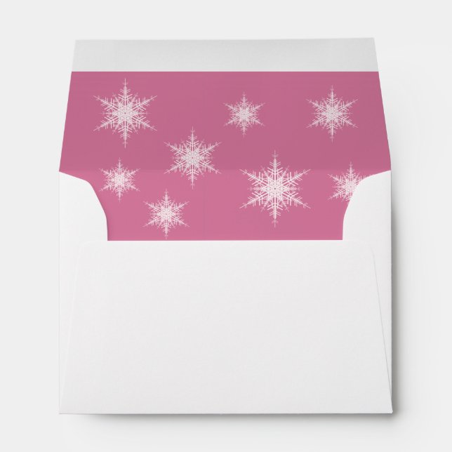 Snowy Pink Thank You Card Envelope (Back (Bottom))