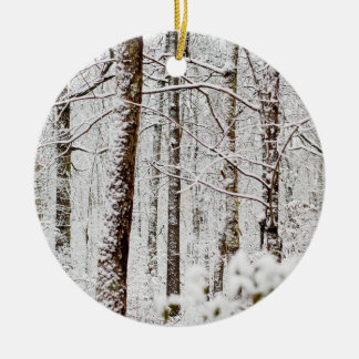 Snowy Pocono Wonderland Ceramic Tree Decoration
