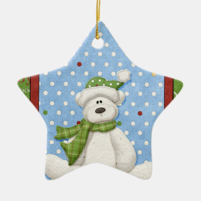 Snowy Polar Bear  Ornament (Front)