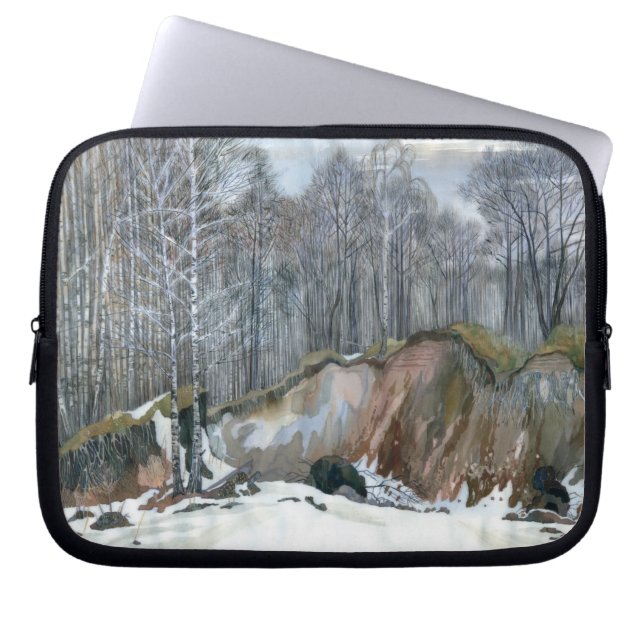 Snowy ravine laptop sleeve (Front)