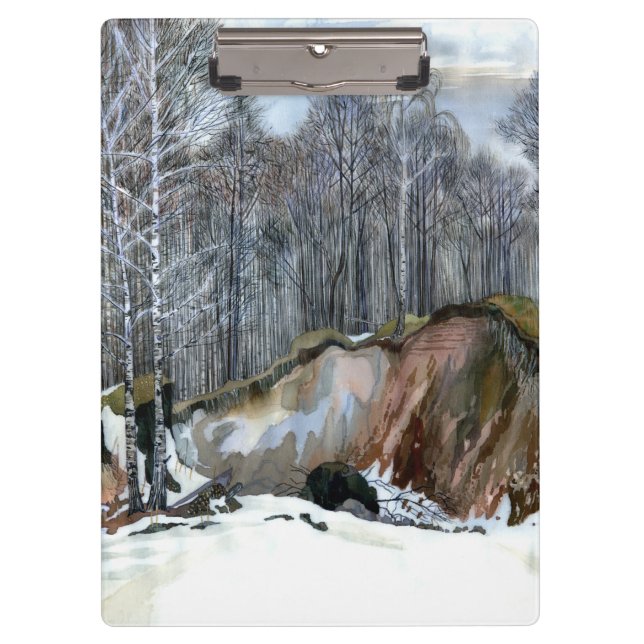 Snowy ravine painting  watercolor clipboard (Front)