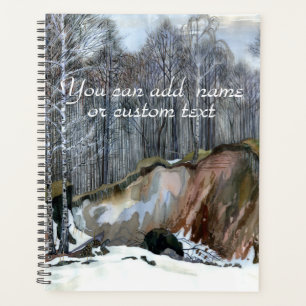 Snowy ravine painting  watercolor planner