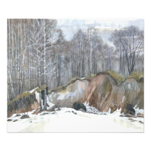 Snowy ravine photo print