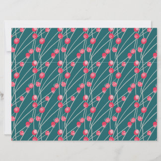 Snowy Red Berries on Dark Green