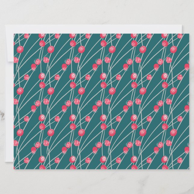 Snowy Red Berries on Dark Green (Front)