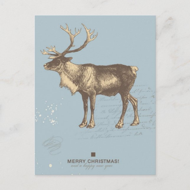 Snowy retro Christmas background Holiday Postcard (Front)