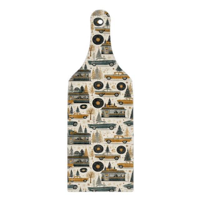 Snowy Roadside Americana Entertaining Decor Cutting Board (Front)
