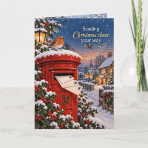 Snowy Robin Mailbox Christmas Card
