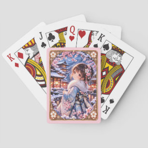 Snowy Sakura Shrine Playing Cards