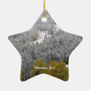 Snowy Scene in Whistler, B.C. Ceramic Tree Decoration