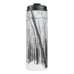 Snowy Scene in Woodland Michigan Thermal Tumbler