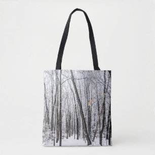 Snowy Scene in Woodland Michigan Tote Bag