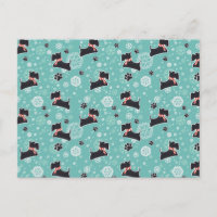 Snowy Scottie Dog Christmas Pattern