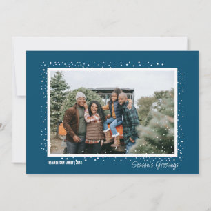 Snowy Season's Greeting Family Photo Christmas Invitation