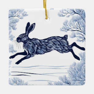 Snowy Serenity Ceramic Ornament