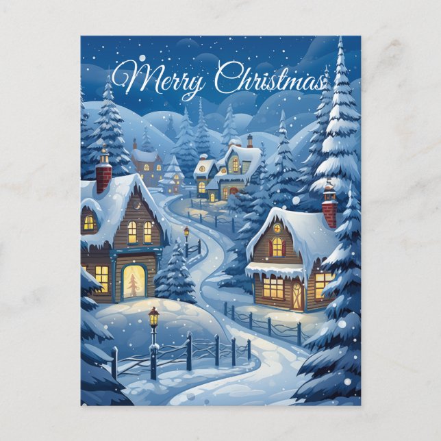 Snowy Serenity Village II: Holiday Postcard (Front)