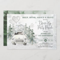 Snowy Silver Winter Elephant Drive By Birthday