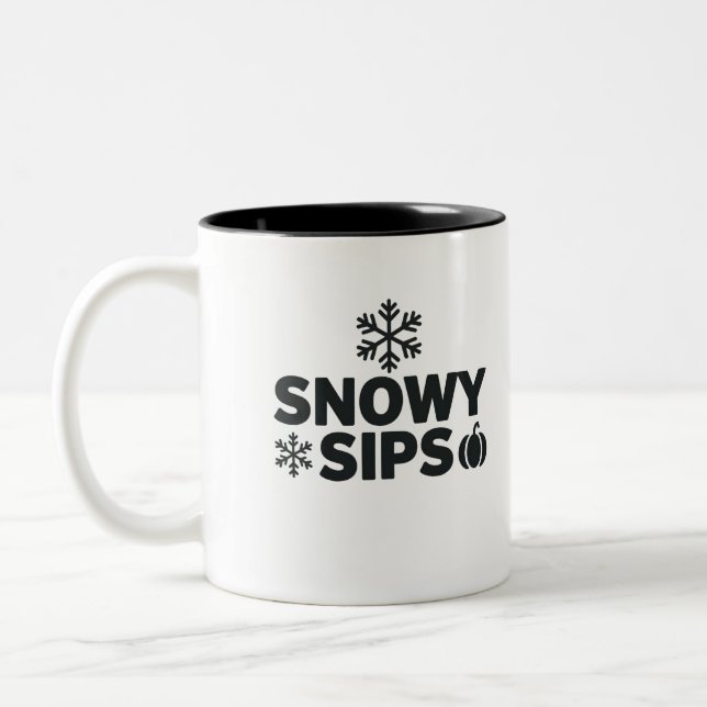 Snowy Sips Mug – Seasonal Snowflake & Pumpkin Coff (Left)