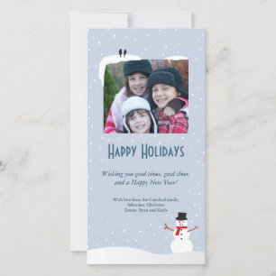 Snowy Snowman Holiday Photo Card