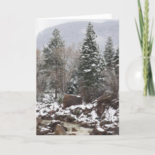 snowy stream holiday greeting card